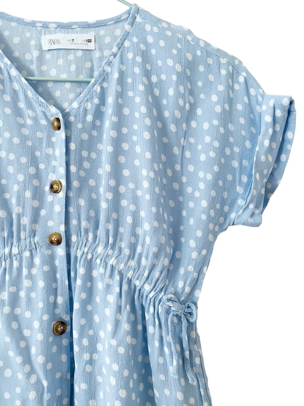 Zara girls size 7 button front dress - Picture 3 of 7